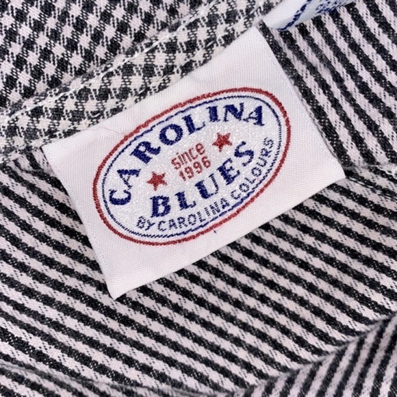 Vintage black & white checkered overalls jumpsuit romper shorts size large - Picture 4 of 8